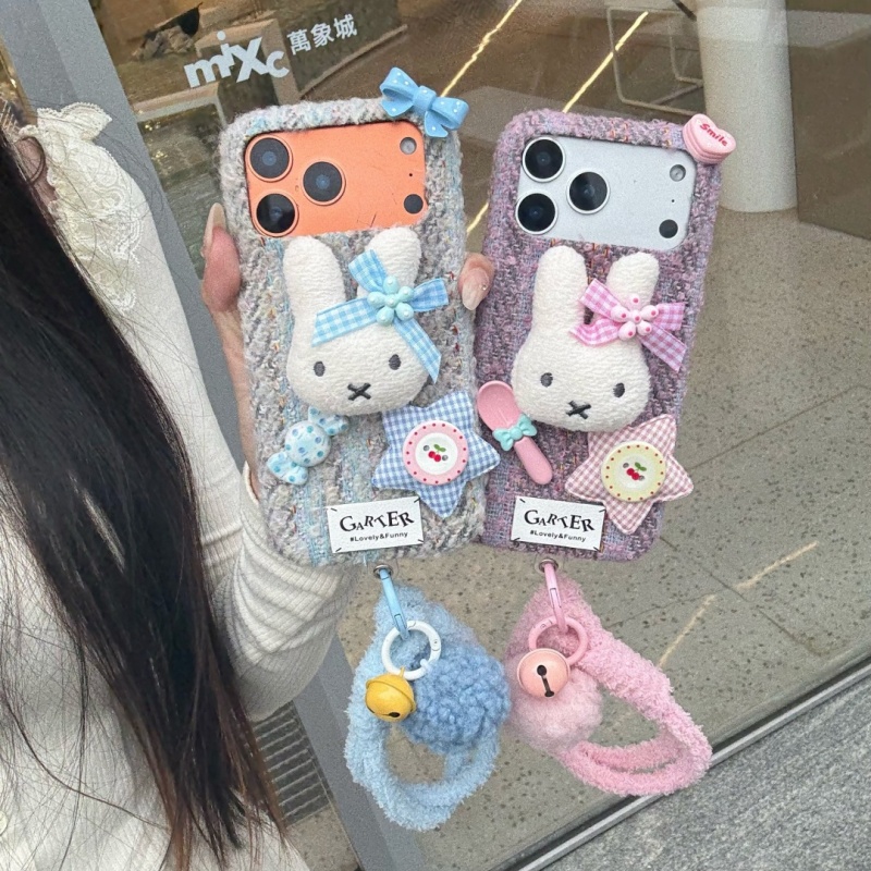 Cute Cartoon Wrist Strap Silicone Case - ﻿ Casing HP Miffy Boneka Kartun