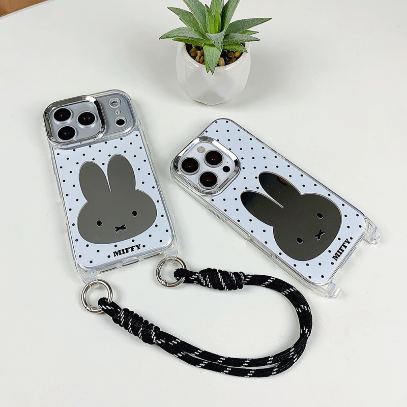 Cute Cartoon Wrist Strap Silicone Case - Casing HP iPhone 15 16 17