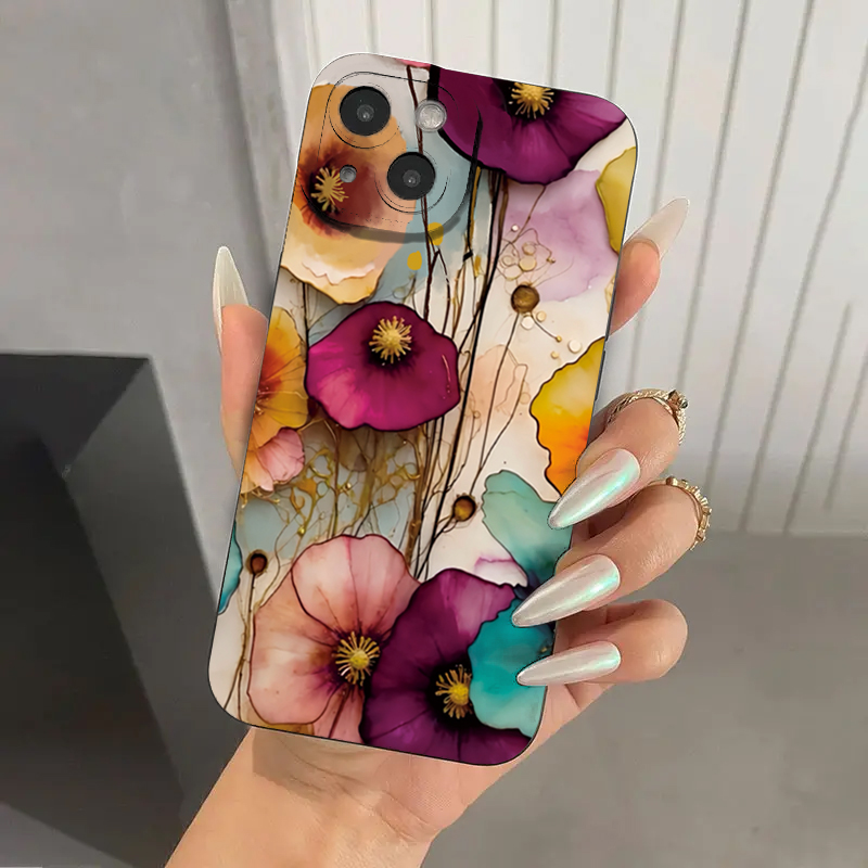 Vintage Floral Pattern Soft Case - Casing Pelindung Ponsel TPU Lembut Pola