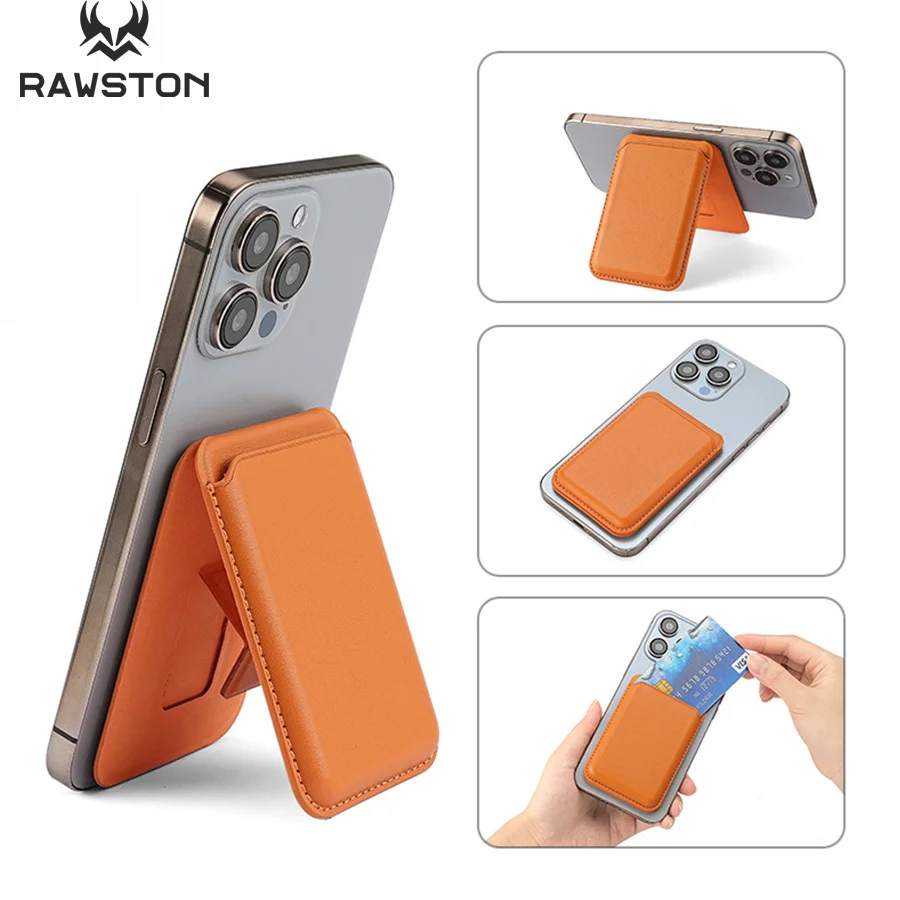 Leather Wallet Card Holder Phone Cover - Casing Dompet Kulit Magnetik Kickstand untuk