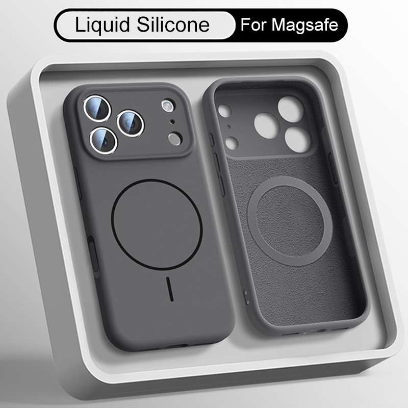 Liquid Silicone Magnetic Phone Case - Casing Silikon Cair Mewah Untuk iPhone