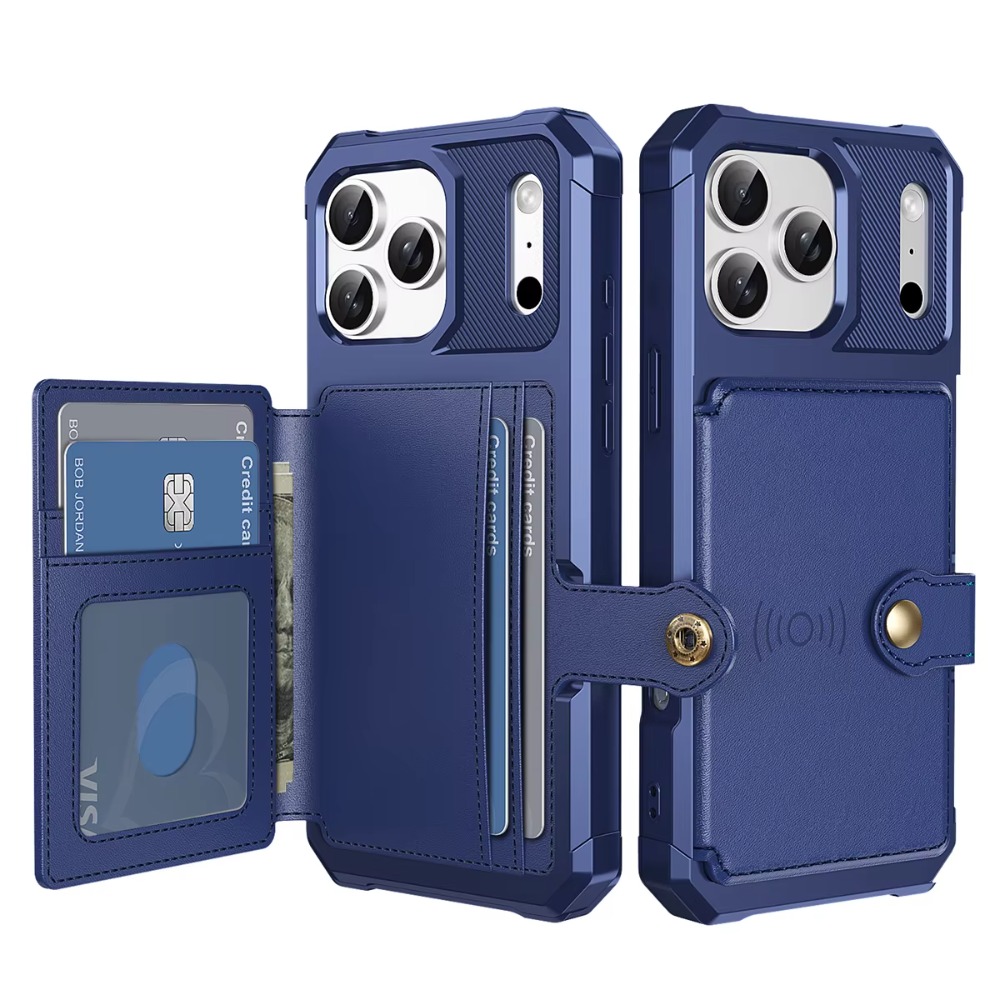 Leather Wallet Card Holder Phone Cover - Casing Ponsel Dompet Penyangga Kartu untuk