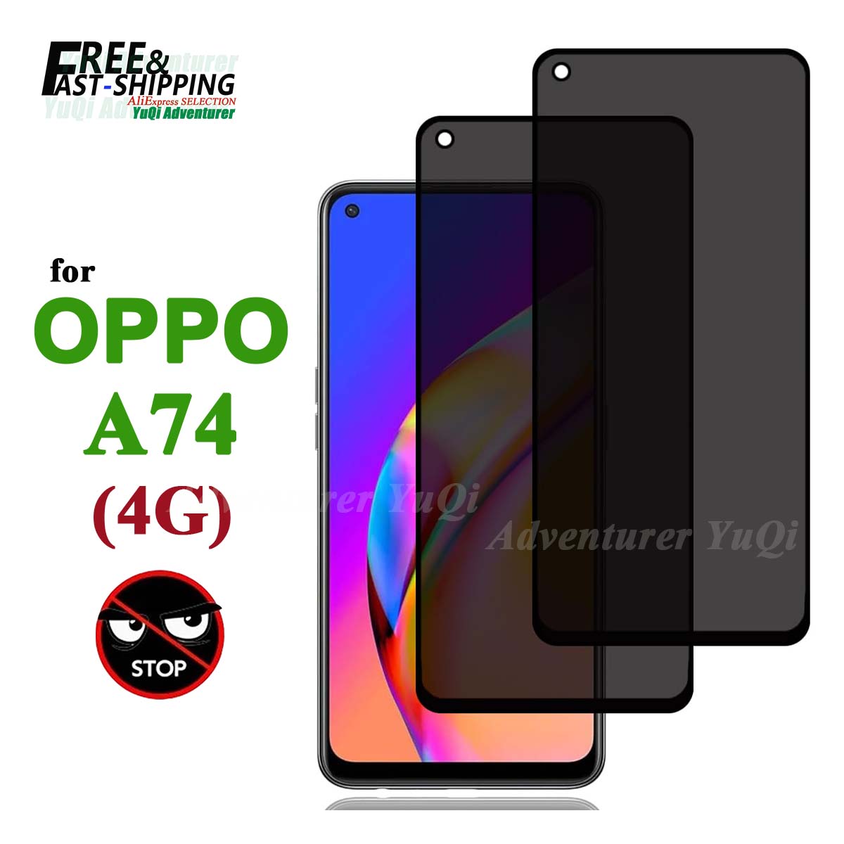 Anti Spy Privacy Glass Case - Pelindung layar Anti mata-mata untuk OPPO