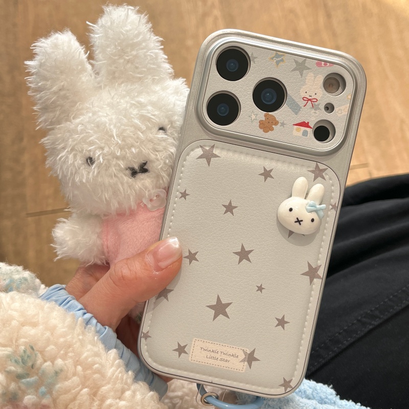 Cute Cartoon Wrist Strap Silicone Case - Casing HP Kulit Miffy 3D Solid