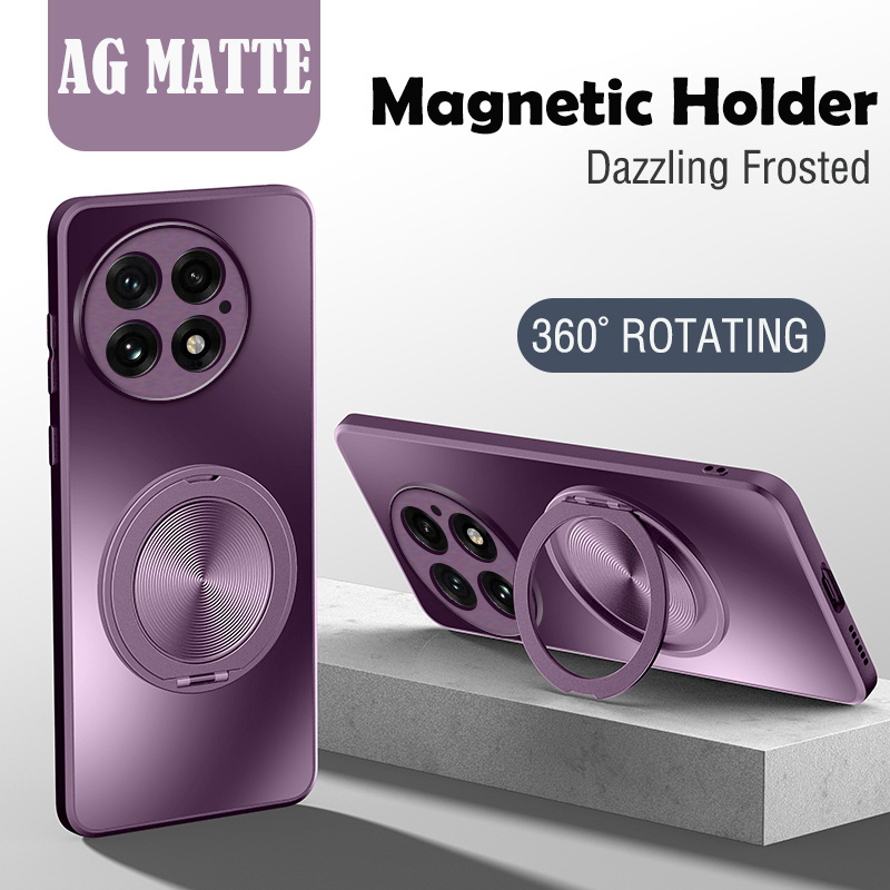 Matte Hard Pc Back Case - Casing Hard Matte Ring Kickstand Magnetik