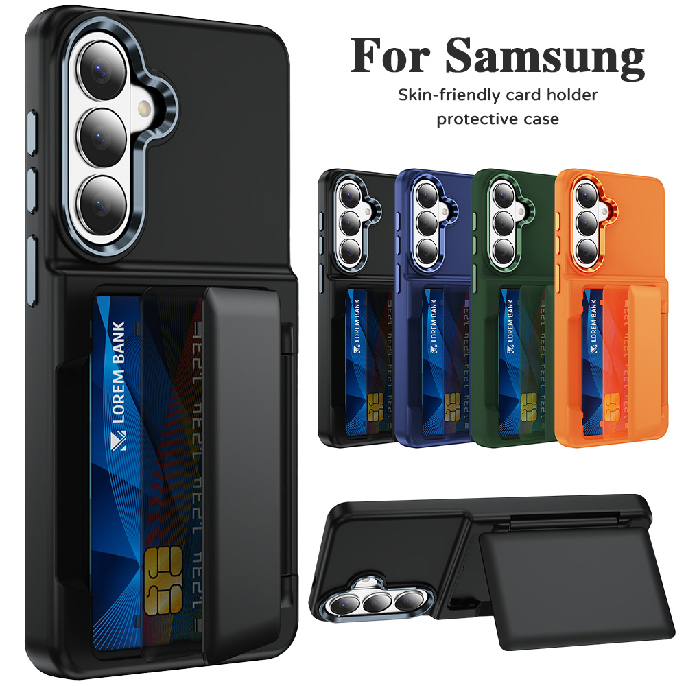 Leather Wallet Card Holder Phone Cover - Casing Ponsel dengan Tempat Kartu untuk