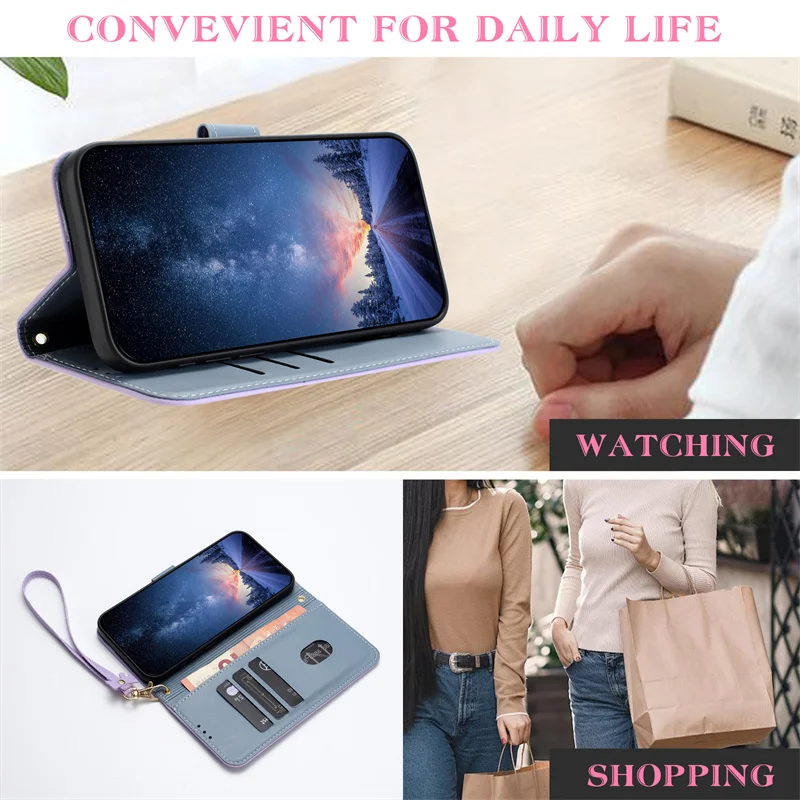 Casing Ponsel Kulit Flip untuk - Leather Wallet Card Holder Phone Cover ulasan dan harga