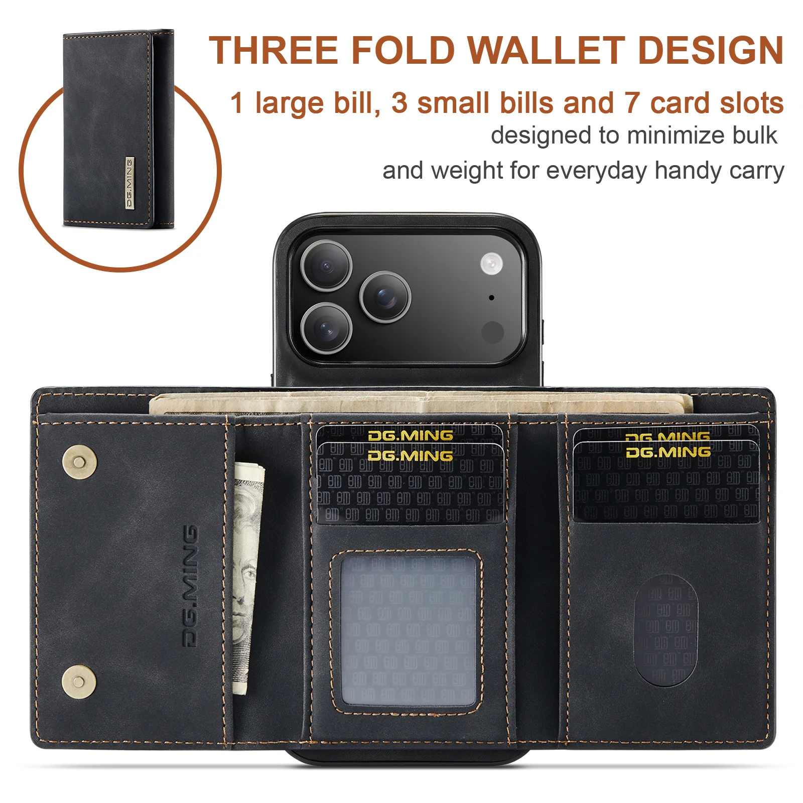 Casing HP iPhone 17 Pro Max Ai - Leather Wallet Card Holder Phone Cover ulasan dan harga