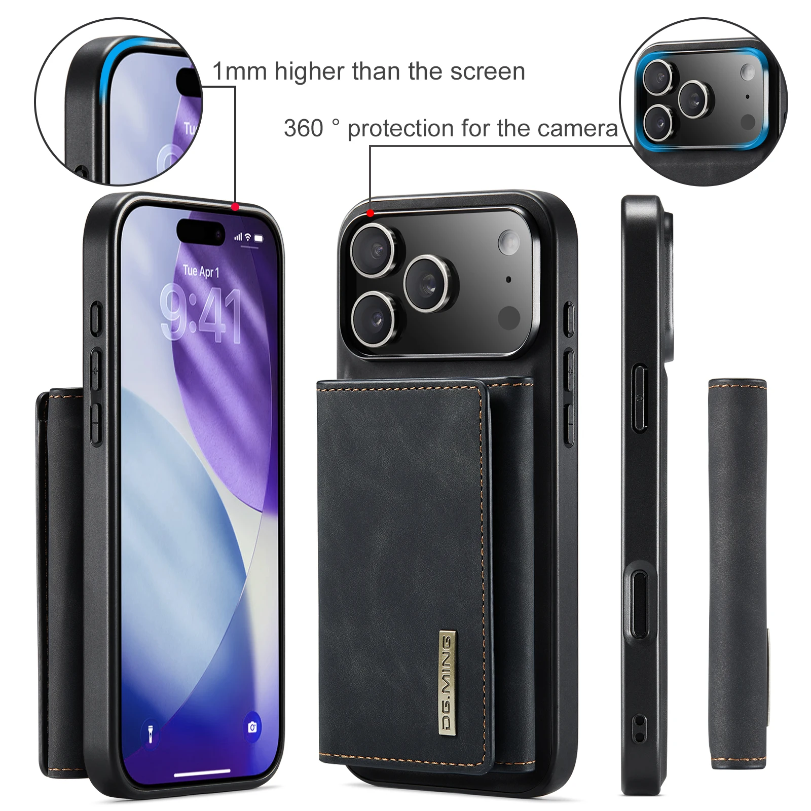 Casing HP iPhone 17 Pro Max Ai - Leather Wallet Card Holder Phone Cover ulasan dan harga