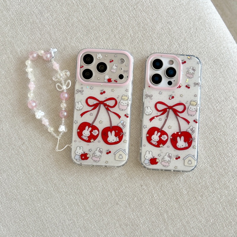 Casing HP Miffy Sparkling Moti - Cute Cartoon Wrist Strap Silicone Case ulasan dan harga