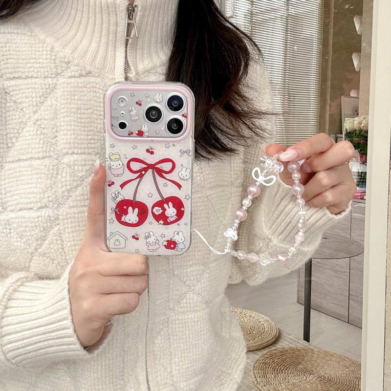 Casing HP Miffy Sparkling Moti - Cute Cartoon Wrist Strap Silicone Case ulasan dan harga