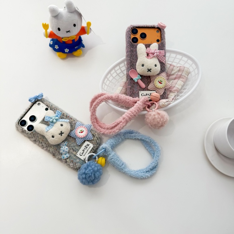  Casing HP Miffy Boneka Kartu - Cute Cartoon Wrist Strap Silicone Case ulasan dan harga