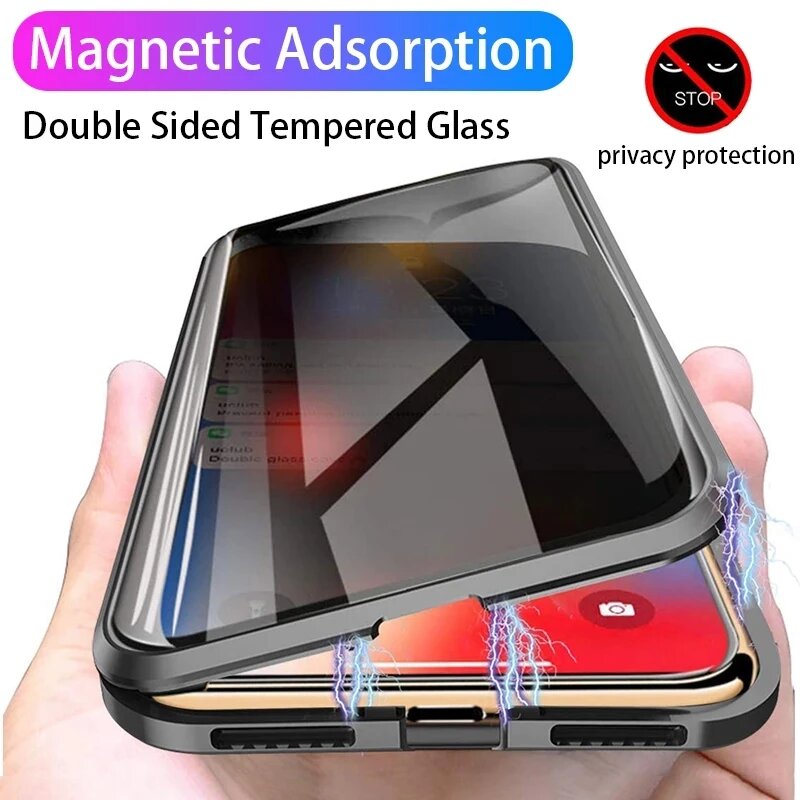 Casing Ponsel Magnetik Logam K - Anti Spy Privacy Glass Case ulasan dan harga