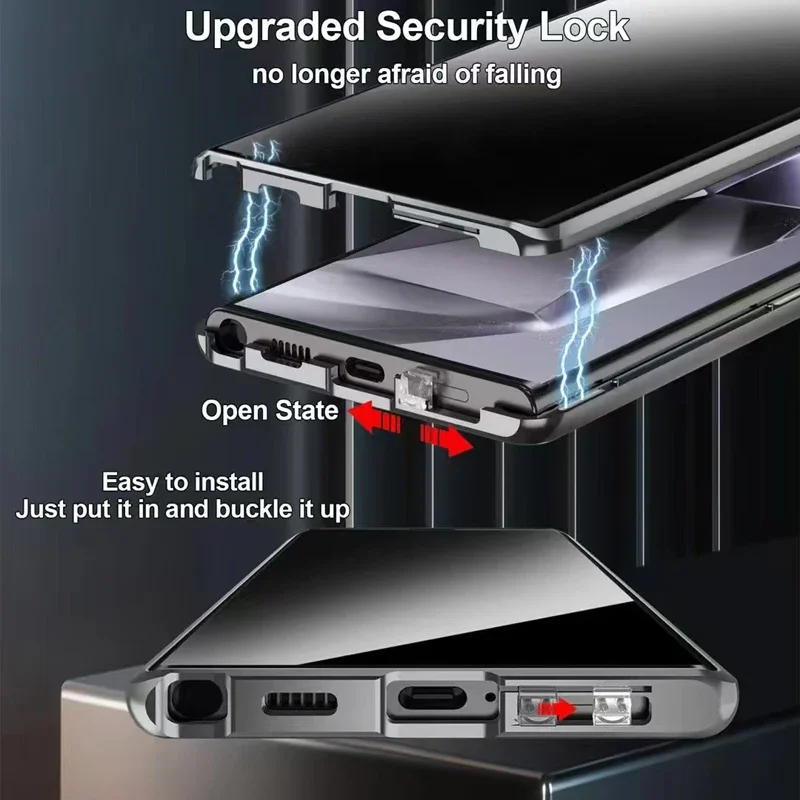 Casing ponsel logam kaca dua s - Anti Spy Privacy Glass Case ulasan dan harga