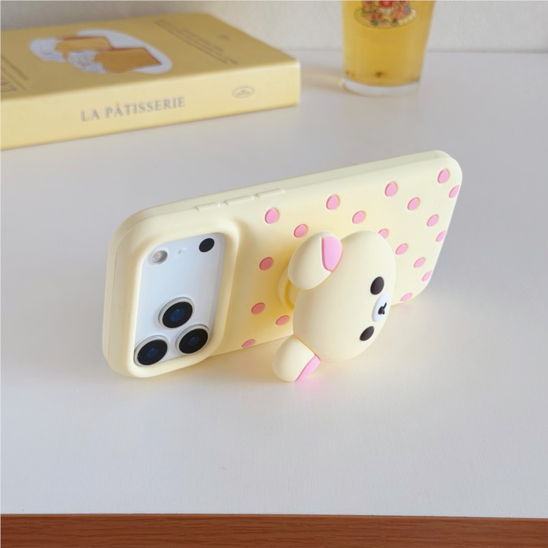 Casing HP Silikon 3D Rilakkuma - Cute Cartoon Wrist Strap Silicone Case ulasan dan harga