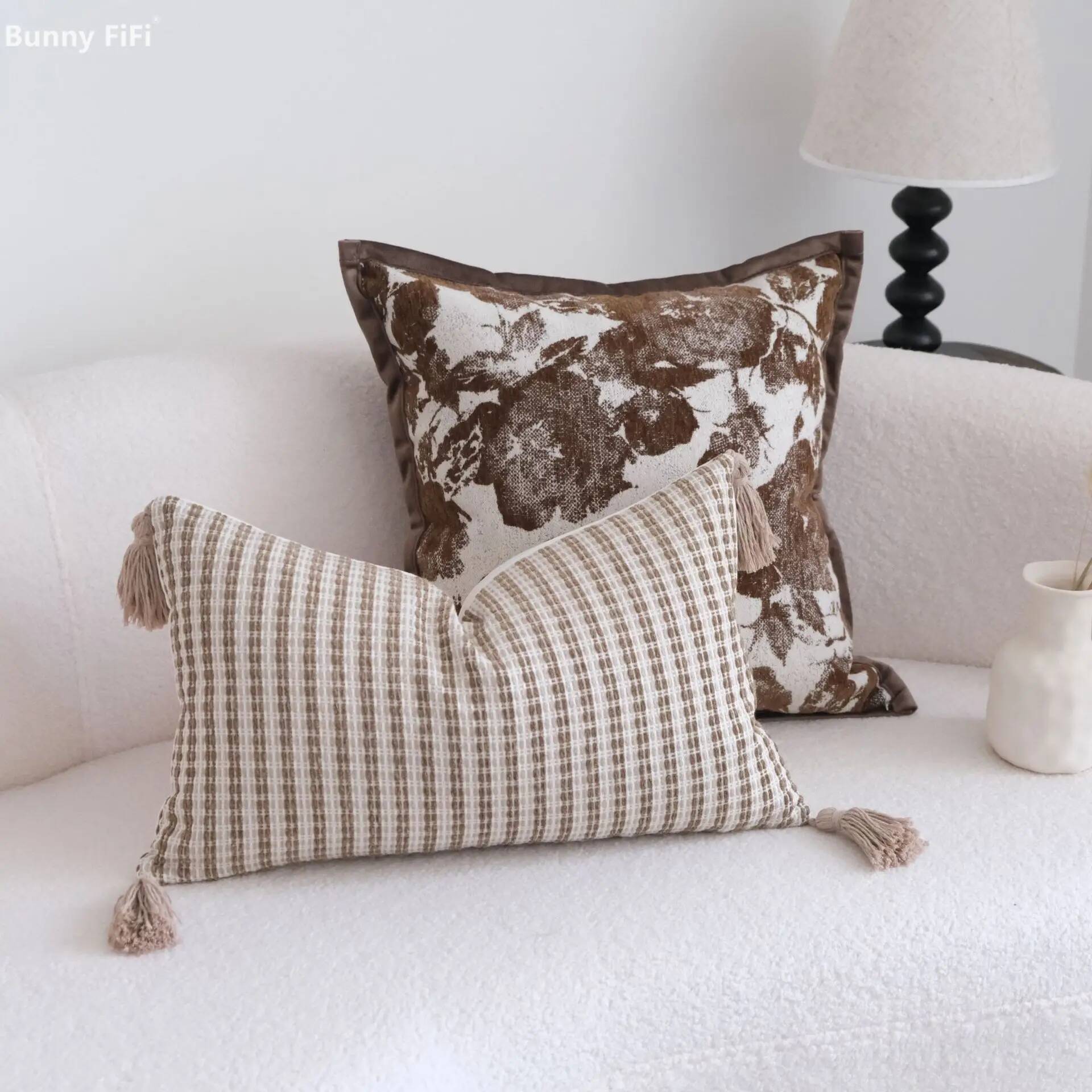 Sarung Bantal Boho Motif Garis - Vintage Floral Pattern Soft Case ulasan dan harga