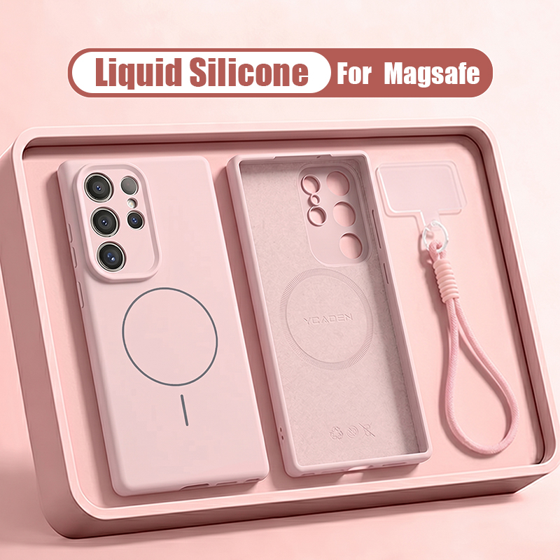Casing Ponsel Tali Magnetik Si - Liquid Silicone Magnetic Phone Case ulasan dan harga