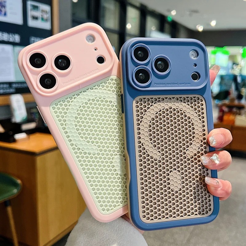 Casing Ponsel Magnetik Bernapa - Heat Dissipation Mesh Breathable Case ulasan dan harga