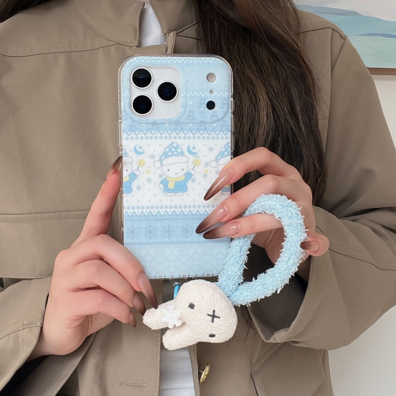 Casing HP Miffy Motif Polkadot - Cute Cartoon Wrist Strap Silicone Case ulasan dan harga