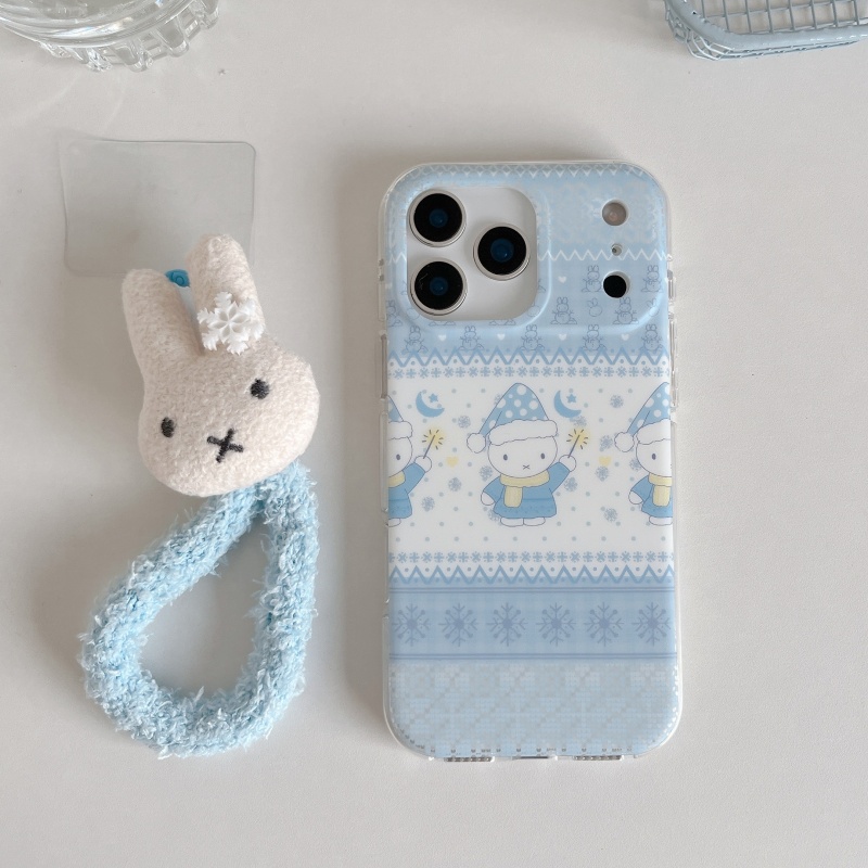 Casing HP Miffy Motif Polkadot - Cute Cartoon Wrist Strap Silicone Case ulasan dan harga
