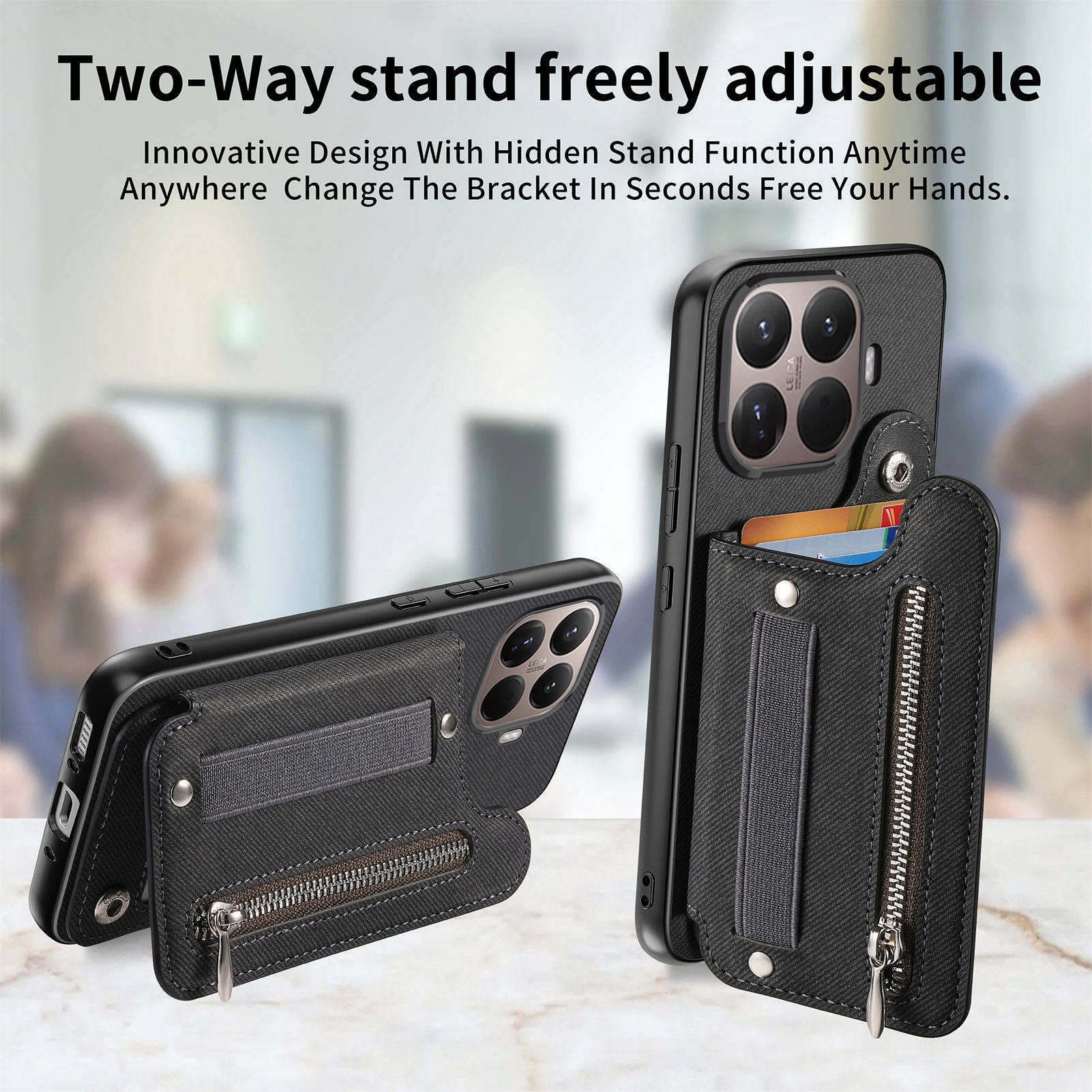 Dompet Kulit dengan Tali Perge - Leather Wallet Card Holder Phone Cover ulasan dan harga
