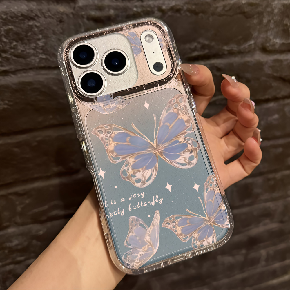 Casing Ponsel Mewah Motif Kupu - Clear Shockproof Bumper Case ulasan dan harga