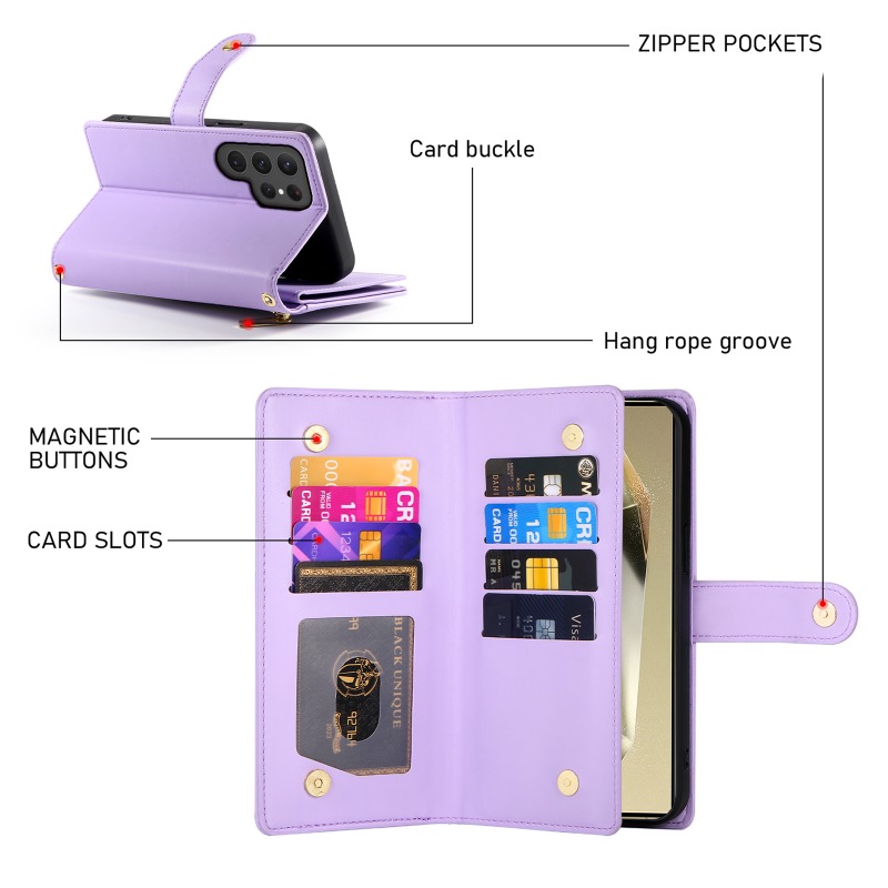 Casing Ponsel Selempang dengan - Leather Wallet Card Holder Phone Cover ulasan dan harga