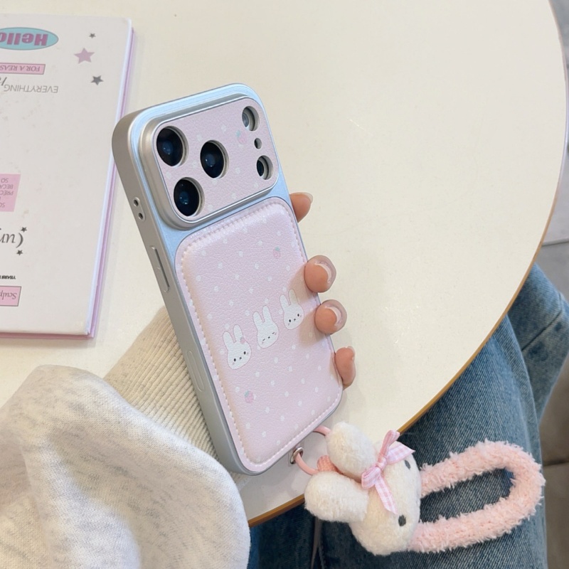 Casing Ponsel Kulit Motif Polk - Cute Cartoon Wrist Strap Silicone Case ulasan dan harga